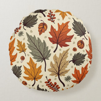 Coussins Ronds Feuilles d'automne rondes