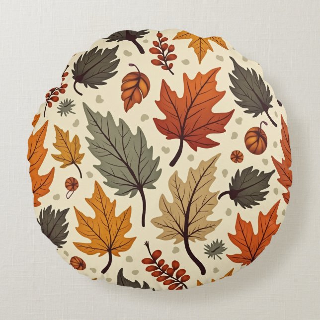 Coussins Ronds Feuilles d'automne rondes (Devant)