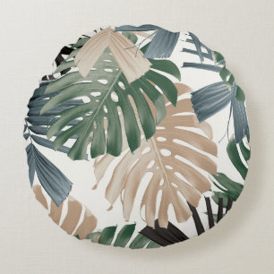 Coussins Ronds Feuilles de jungle tropicale Monstera 3