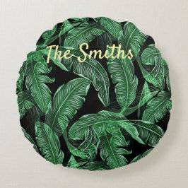 Coussins Ronds Feuilles de la jungle luxuriante