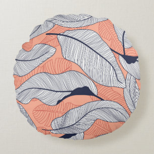 Coussins Ronds Feuilles de la Jungle Motif Tropical sans couture