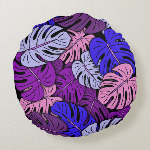 Coussins Ronds Feuilles de Monstera #4