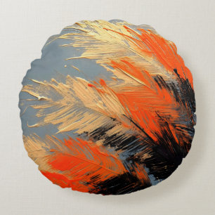 Coussins Ronds Feuilles de Palmier – Mouvement Tropical Abstrait