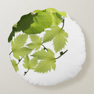 Coussins Ronds Feuilles Vertes de Vigne de Raisin