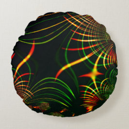 Coussins Ronds Feuilles verts virtuels, "épine rouge"