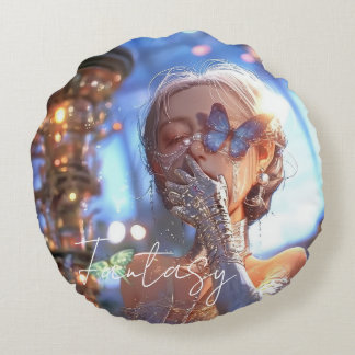 Coussins Ronds Fille de fantasy esthétique / sombre
