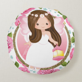 Coussins Ronds Filles roses avec oreiller à lancer Rose