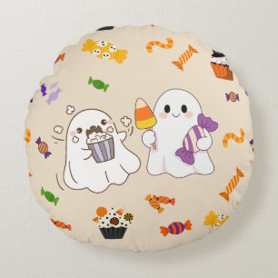 Coussins Ronds Films effrayants Halloween mignon