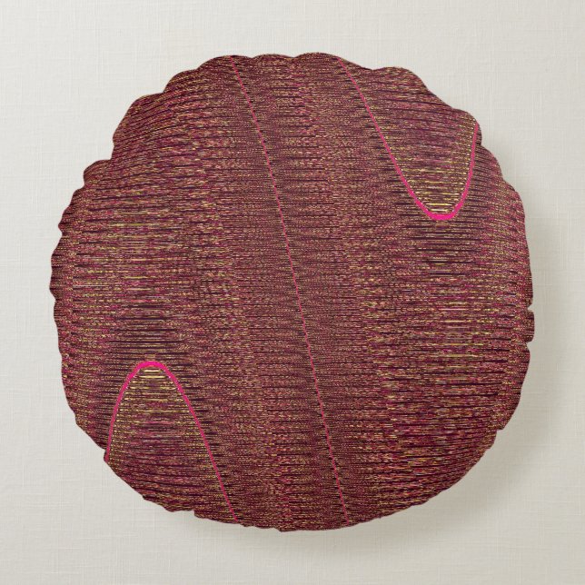 Coussins Ronds Fils Tissés Abstraits, Oreiller À Jeu Rond Mauve (Devant)