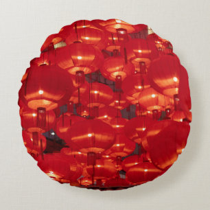 Coussins Ronds Flammes rouges Nouvel An chinois