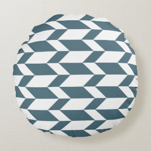 Coussins Ronds Flèche à deux tons gras Chevron Bleu Bleu Bleu