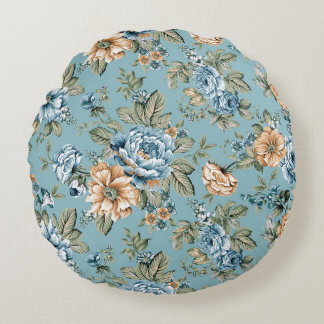 Coussins Ronds Fleur botanique d'aquarelle sans couleur