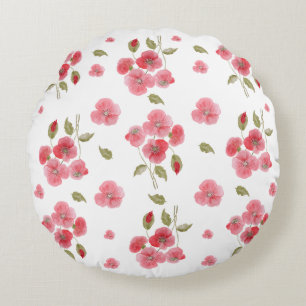 Coussins Ronds Fleur d'aquarelle de Poppy