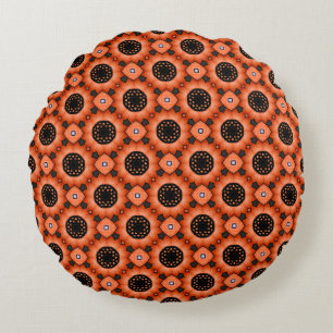 Coussins Ronds Fleur d'automne orange