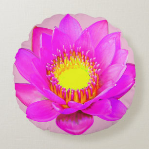 Coussins Ronds Fleur de lotus rose