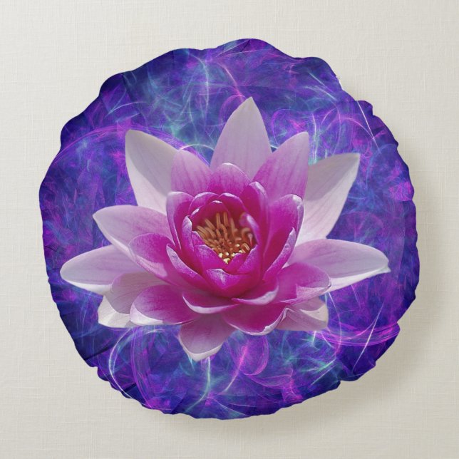 Coussins Ronds Fleur de lotus rose et signification (Dos)