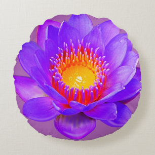 Coussins Ronds Fleur de lotus violette