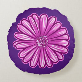 Coussins Ronds Fleur de marguerite africaine, Illustration réalis