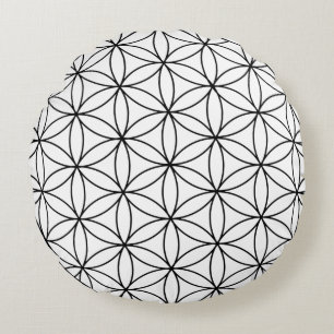 Coussins Ronds fleur de vie symbole de géométrie sacrée antiqu