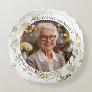 Coussins Ronds Fleur en souvenir affectueux Mémorial Funéraire Ga