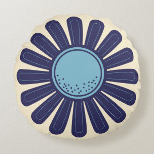 Coussins Ronds Fleur et crème de marais géométriques modernes 