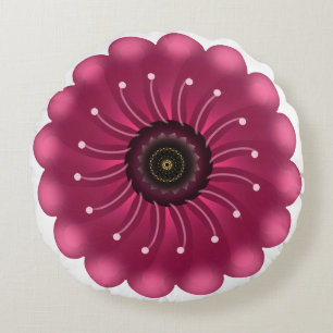 Coussins Ronds Fleur Fantastique Rose Luminescente Fleur Floral