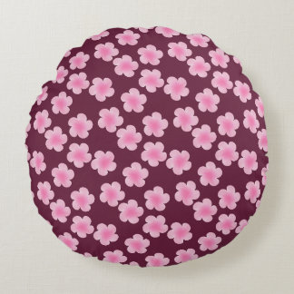 Coussins Ronds Fleur Frangipani rose Motif sans couture