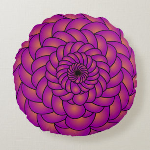 Coussins Ronds Fleur géométrique vibrante 16 x 16 ronde