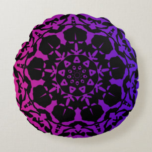 Coussins Ronds fleur Mandala rose et violet