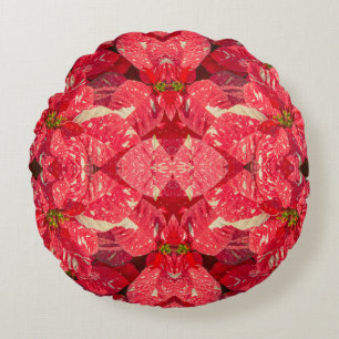 Coussins Ronds Fleur plante rouge Poinsettia