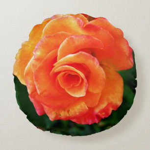 Coussins Ronds Fleur rose orange