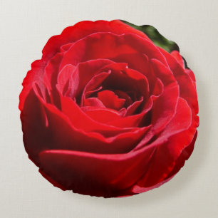 Coussins Ronds Fleur rose rouge vif Belle florale