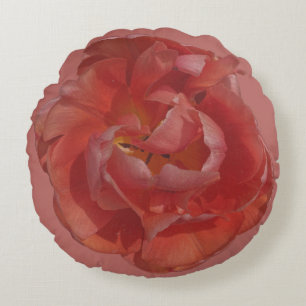 Coussins Ronds fleur rouge