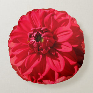 Coussins Ronds Fleur rouge botanique de jardin