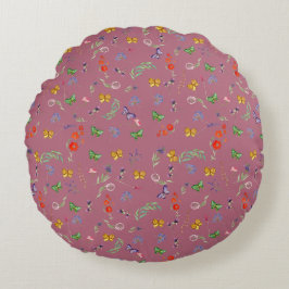Coussins Ronds Fleur sauvage romantique