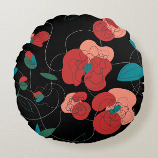 Coussins Ronds Fleur sauvage Wonderland | motif de fleurs stylisé