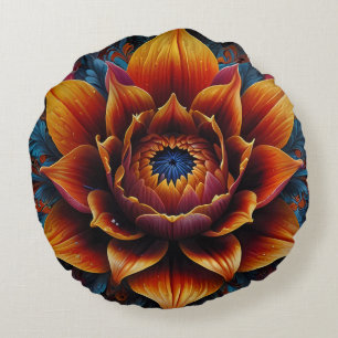 Coussins Ronds Fleur vibrante : Symphonie de couleur