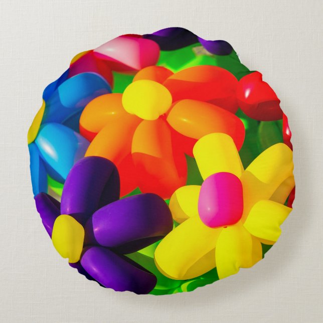 Coussins Ronds Fleurs de ballons de jouets (Dos)