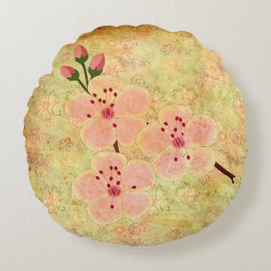 Coussins Ronds Fleurs de cerise ronde lancer PIllow