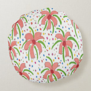 Coussins Ronds Fleurs de Fiesta tropicales