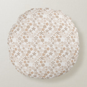 Coussins Ronds Fleurs de marguerite beige esthétique florale Dits