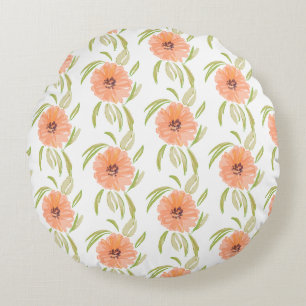 Coussins Ronds Fleurs de prairie aquarelle Fleur sauvage