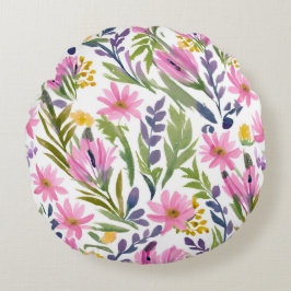 Coussins Ronds Fleurs de printemps | Jolie aquarelle florale Past