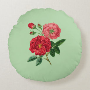 Coussins Ronds Fleurs de rose rouge
