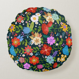 Coussins Ronds Fleurs Ditsy Seamless Motif-20210