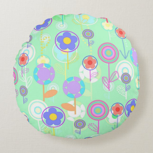 Coussins Ronds Fleurs d'Overlayer (Devant)