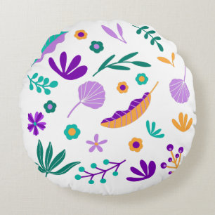 Coussins Ronds Fleurs et Feuilles modernes mignons