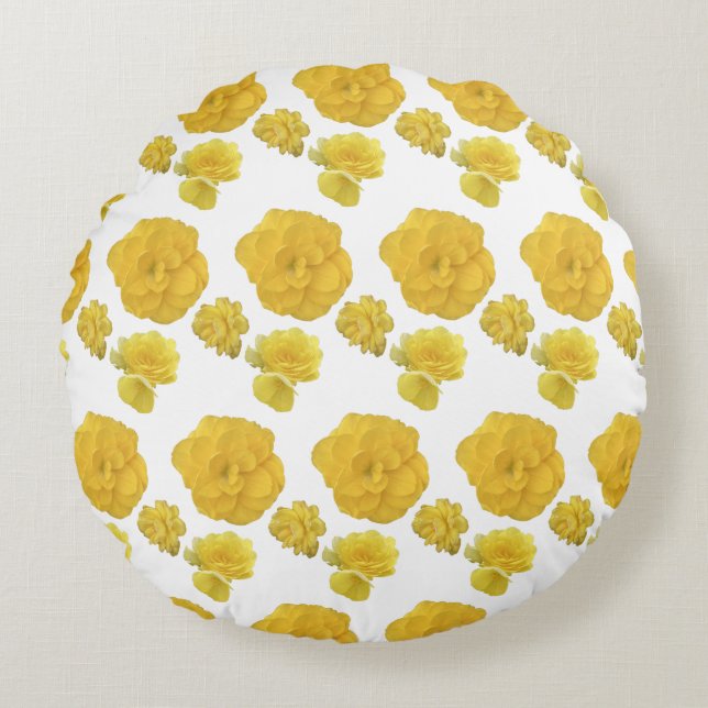 Coussins Ronds Fleurs jaunes (Devant)