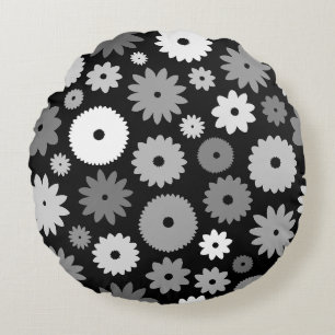Coussins Ronds Fleurs monochromes grand motif