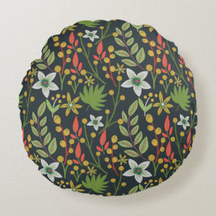 Coussins Ronds Fleurs motifs colorées florales sans couture et qu